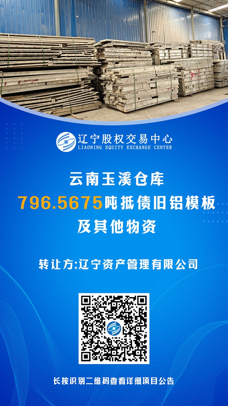 遼寧資產(chǎn)管理有限公司鋁模板掛拍公告（云南玉溪、安徽六安、湖南永州）（已成交）